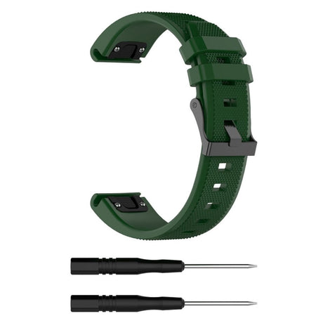 Universal Garmin Grooved Silicone Strap - Military Green