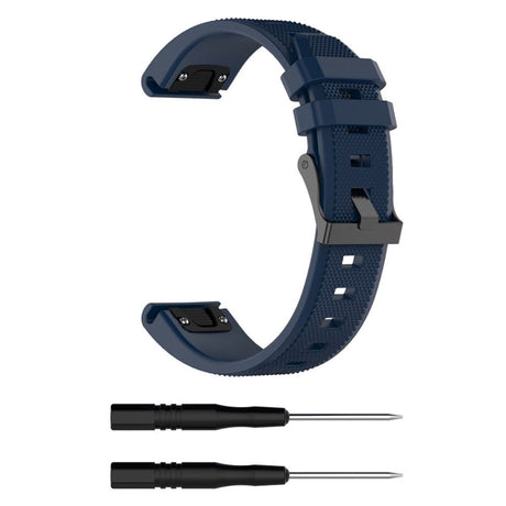 Universal Garmin Grooved Silicone Strap - Dark Blue