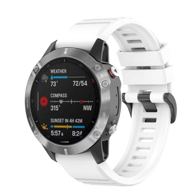 Universal Garmin 22mm QuickFit räfflad silikonrem - Vit