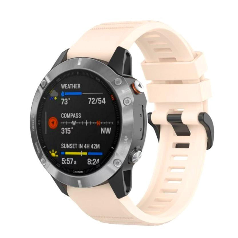 Universal Garmin 22mm QuickFit räfflad silikonrem - Beige