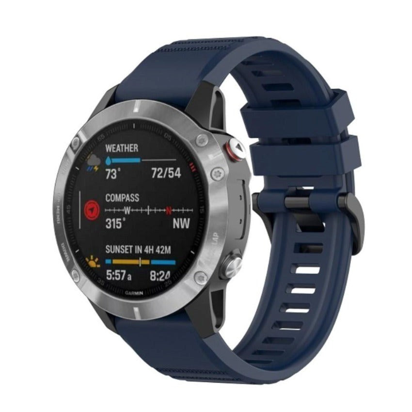 Universal Garmin 22mm QuickFit räfflad silikonrem - blå