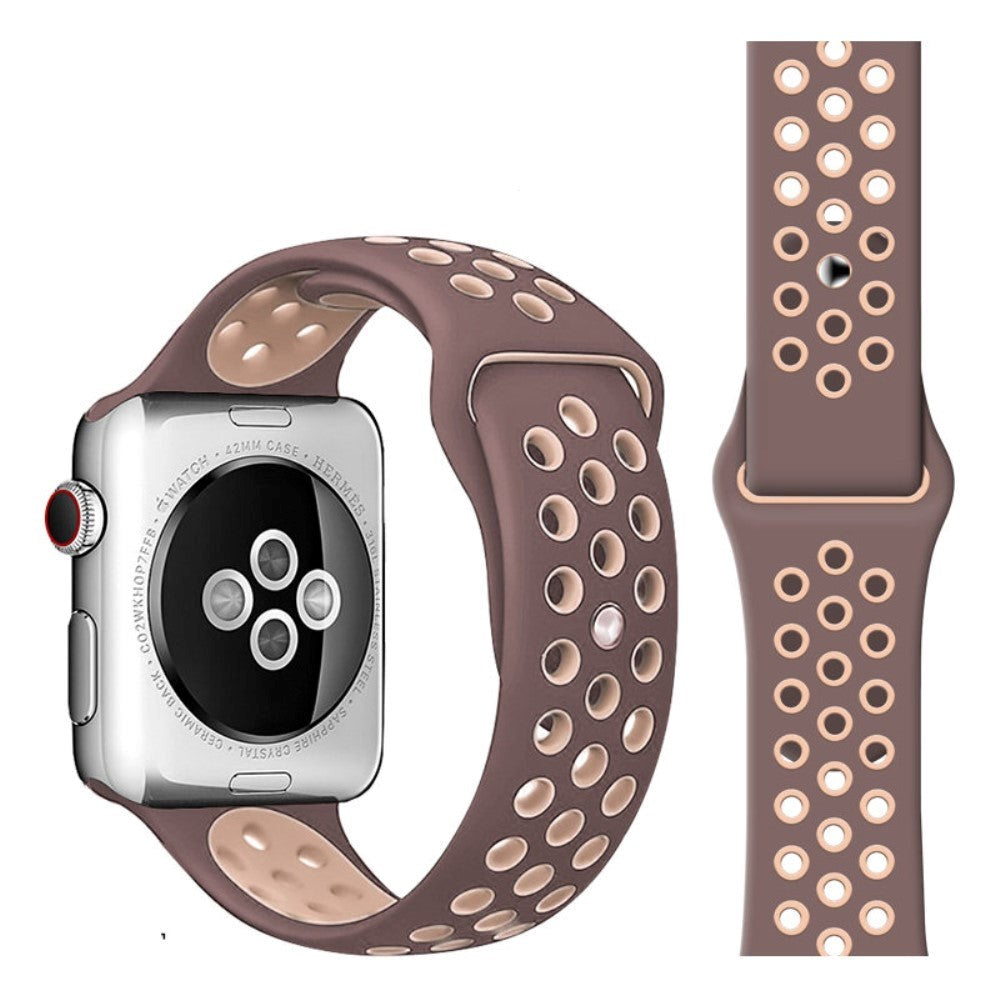 Apple Watch (38/40/SE/41/42mm) Tvåfärgad Rem Silikon - Brun / Beige