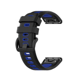 Universal Garmin -rem (26mm QuickFit) Classic Silicone Strap inkl. Skruvmejslar - Svart / blå