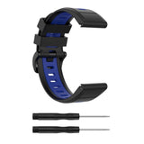 Universal Garmin -rem (26mm QuickFit) Classic Silicone Strap inkl. Skruvmejslar - Svart / blå