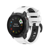 Universal Garmin -rem (26mm QuickFit) Classic Silicone Strap inkl. Skruvmejslar - Vit / Svart