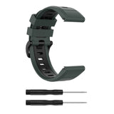 Universal Garmin -rem (26mm QuickFit) Classic Silicone Strap inkl. Skruvmejslar - grönt / Svart