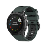 Universal Garmin -rem (26mm QuickFit) Classic Silicone Strap inkl. Skruvmejslar - grönt / Svart