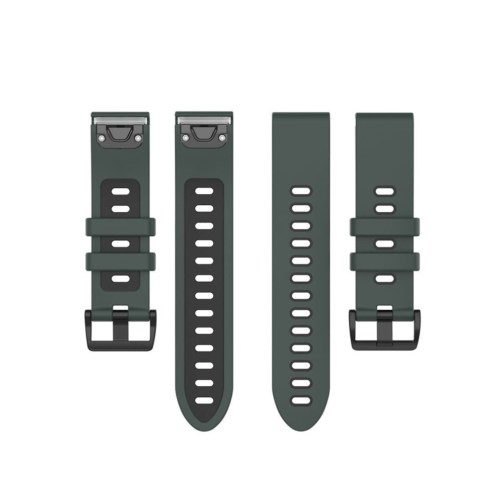 Universal Garmin 20mm QuickFit Neutral Silicone 20mm QuickFit Strap inkl. Skruvmejslar - grönt/Svart