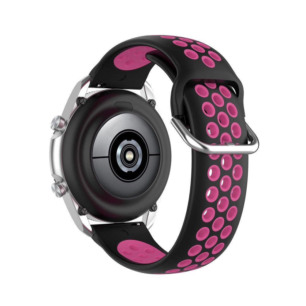 Universal smartwatch tvåfärgad silikonrem (20 mm) - Svart/rosa