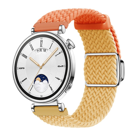 Universal 18mm EIDERWOOD Vävd Klockrem - Orange / Gul