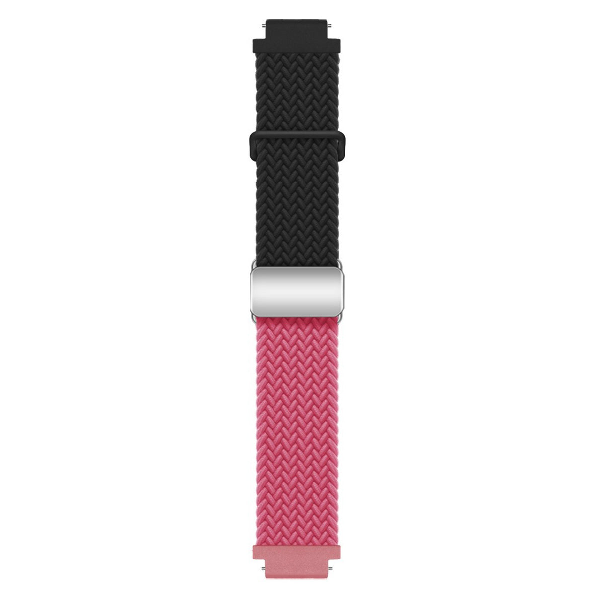 Universal 18mm EIDERWOOD Vävd Klockrem - Svart / Pink