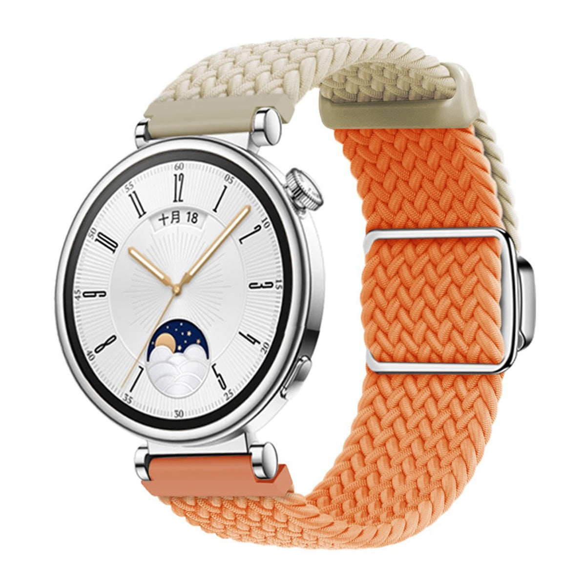Universal 18mm EIDERWOOD Vävd Klockrem - Beige / Orange