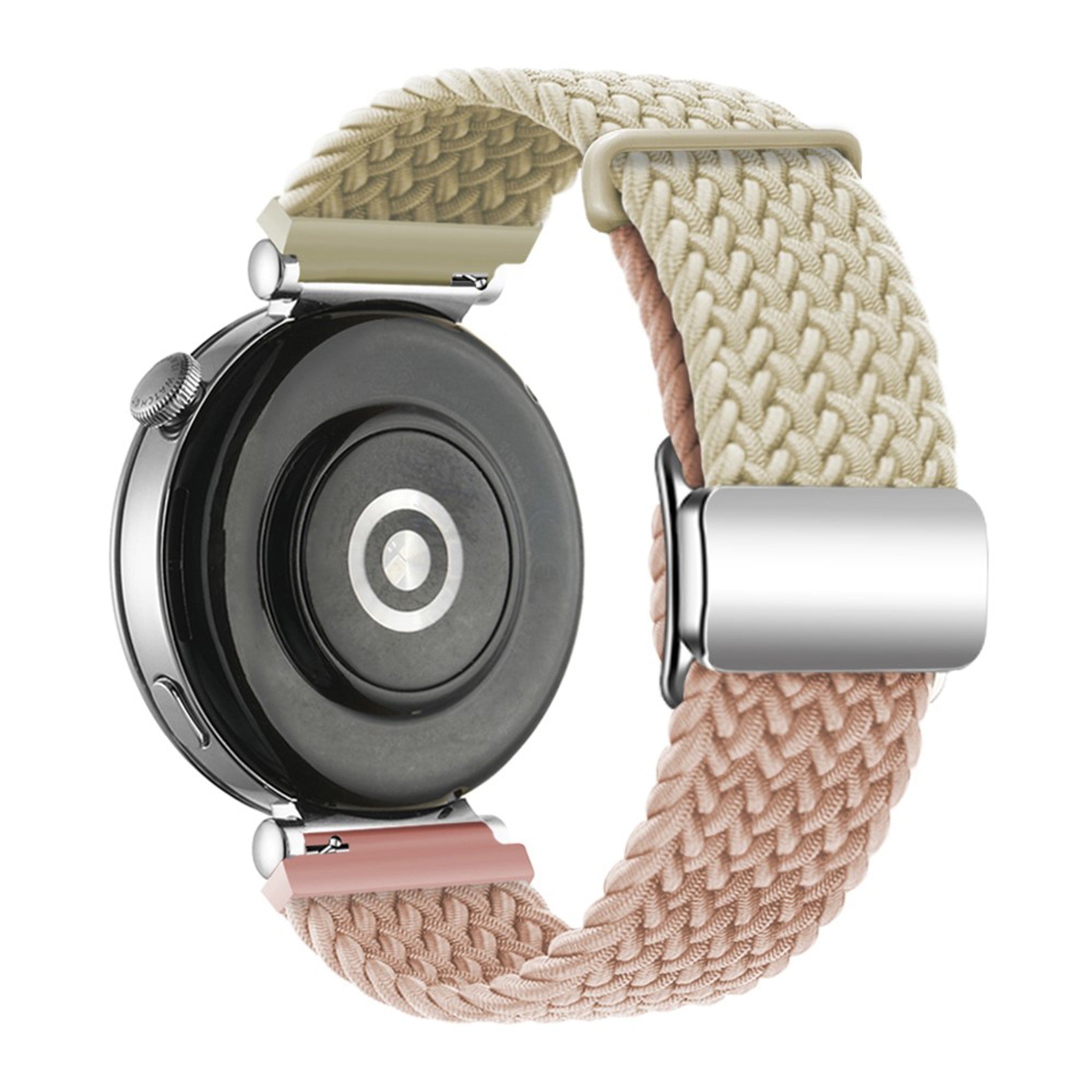 Universal 18mm EIDERWOOD Vävd Klockrem - Beige / Rosa