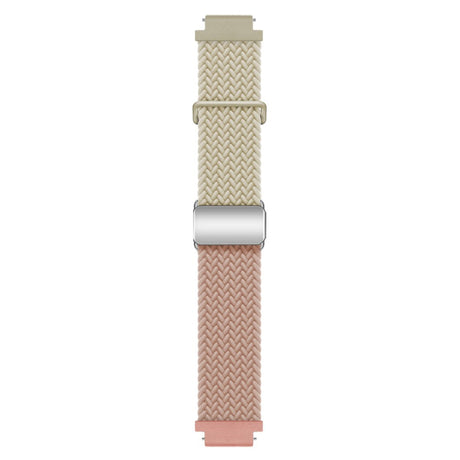 Universal 18mm EIDERWOOD Vävd Klockrem - Beige / Rosa