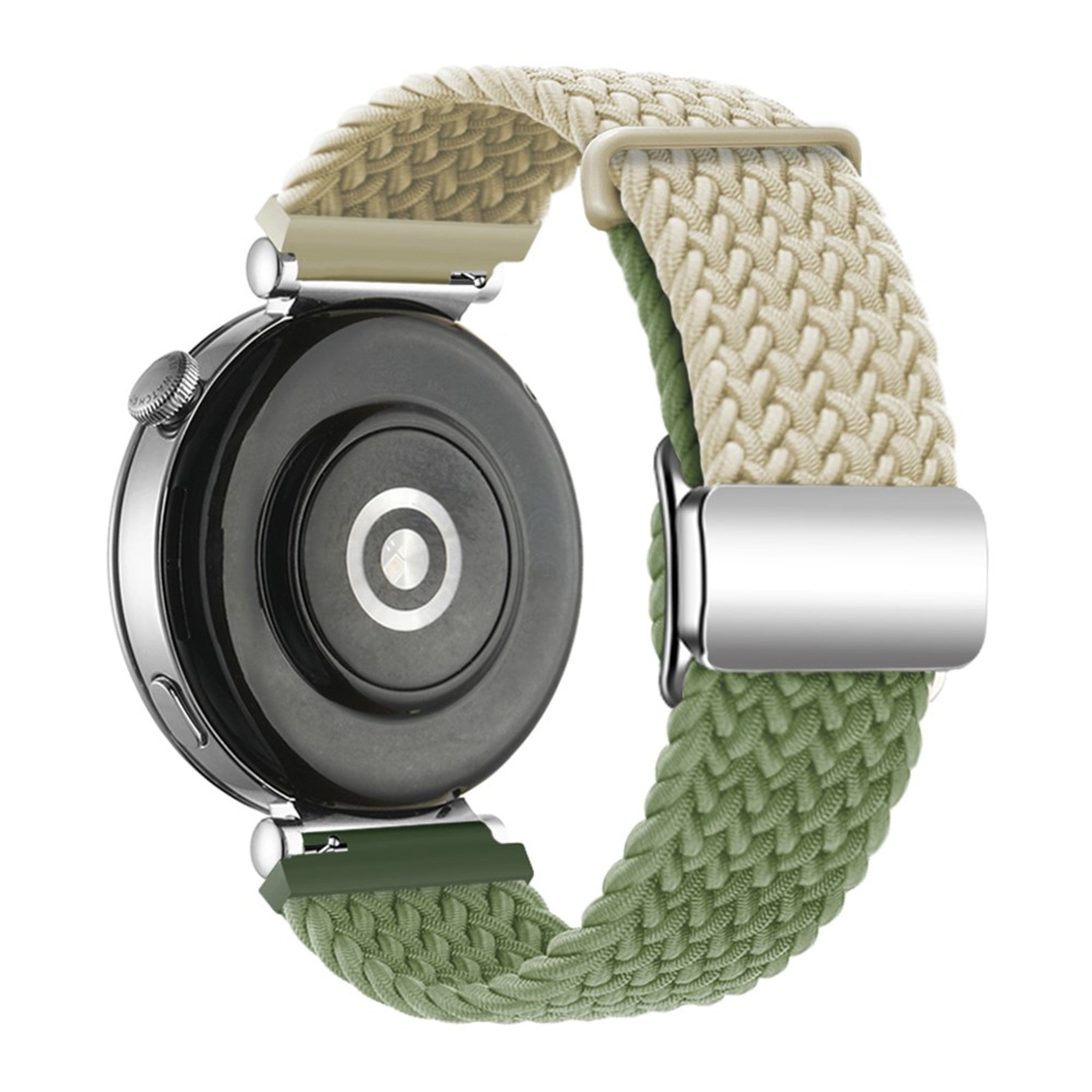 Universal 18mm EIDERWOOD Vävd Klockrem - Beige / Grön