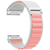 Universal Garmin 22mm QuickFit EIDERWOOD Nylon Rem - Vit / Rosa
