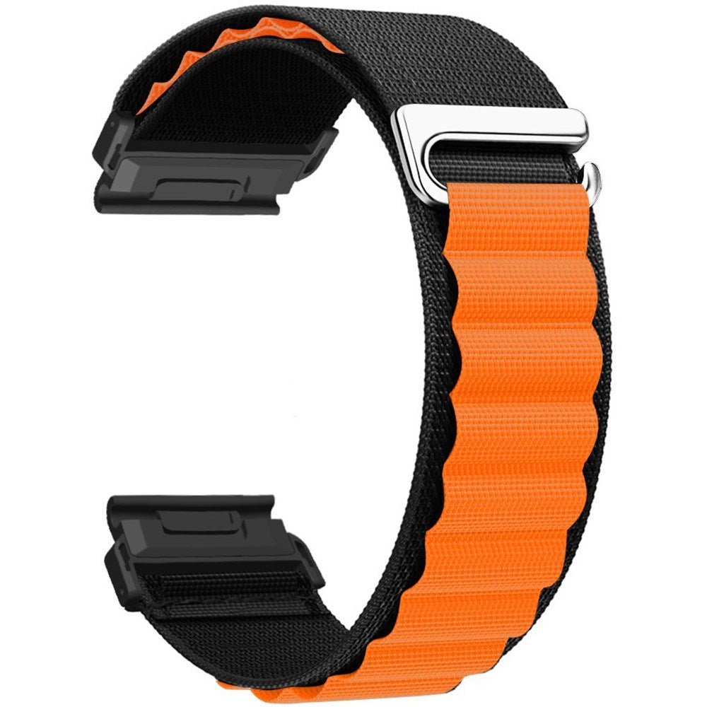 Universal Garmin 26mm Nylon Rem - Svart / Orange
