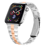 Apple Watch (42/44/SE/45/46/49mm) Tvåfärgad Rem Rostfritt Stål - Aluminium / Guld