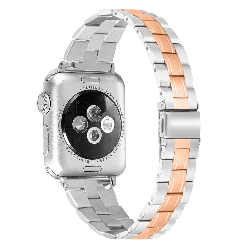 Apple Watch (42/44/SE/45/46/49mm) Tvåfärgad Rem Rostfritt Stål - Aluminium / Guld