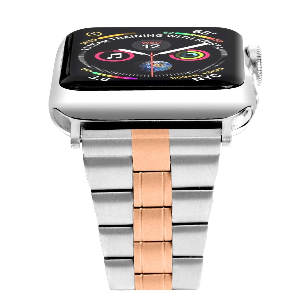 Apple Watch (42/44/SE/45/46/49mm) Tvåfärgad Rem Rostfritt Stål - Aluminium / Guld