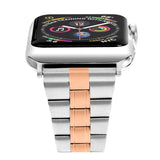 Apple Watch (42/44/SE/45/46/49mm) Tvåfärgad Rem Rostfritt Stål - Aluminium / Guld