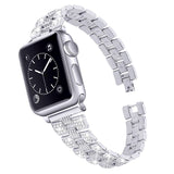 Apple Watch (42/44/SE/45/46/49mm) Rem med Strass - Silver