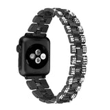 Apple Watch (42/44/SE/45/46/49mm) Rem med Strass - Svart