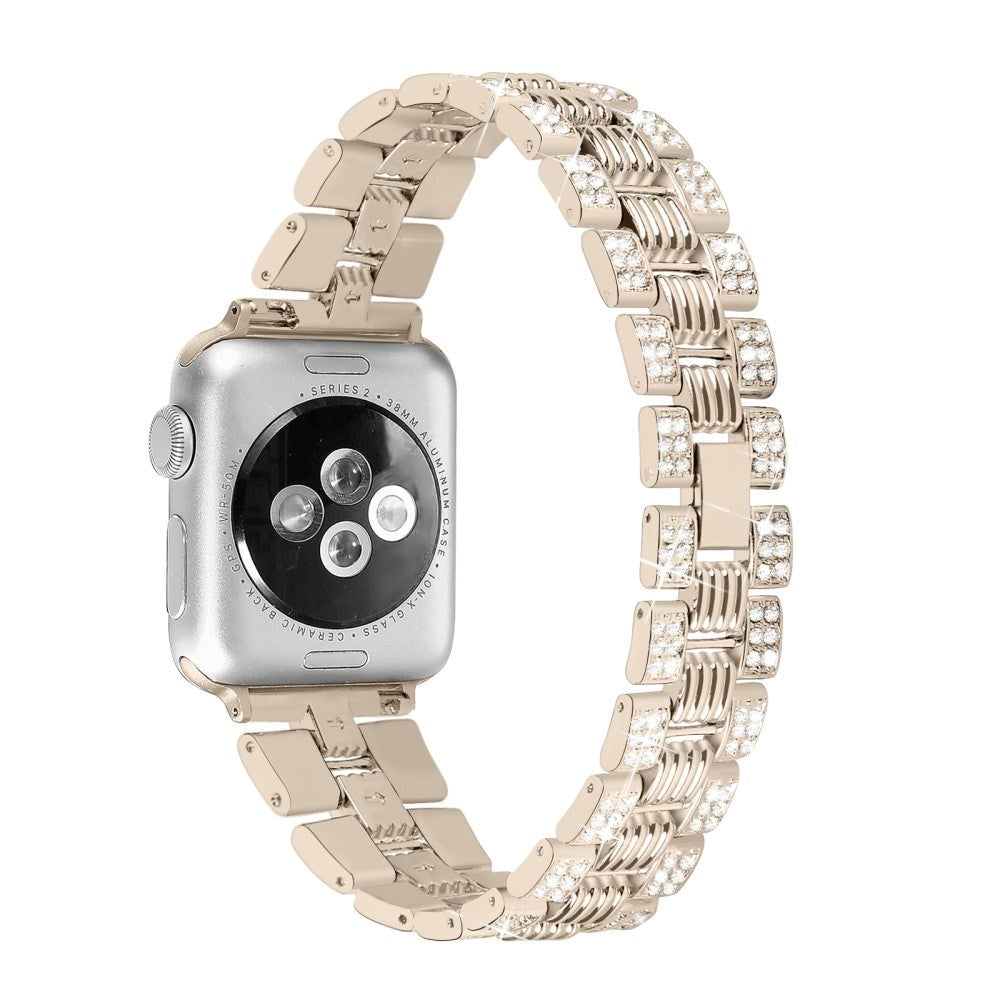 Apple Watch (42/44/SE/45/46/49mm) Rem med Strass - Guld