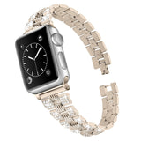 Apple Watch (42/44/SE/45/46/49mm) Rem med Strass - Guld