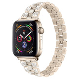 Apple Watch (42/44/SE/45/46/49mm) Rem med Strass - Guld