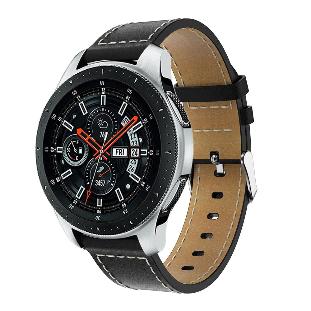 Universal Smartwatch 20mm Classic Leather Strap - Svart