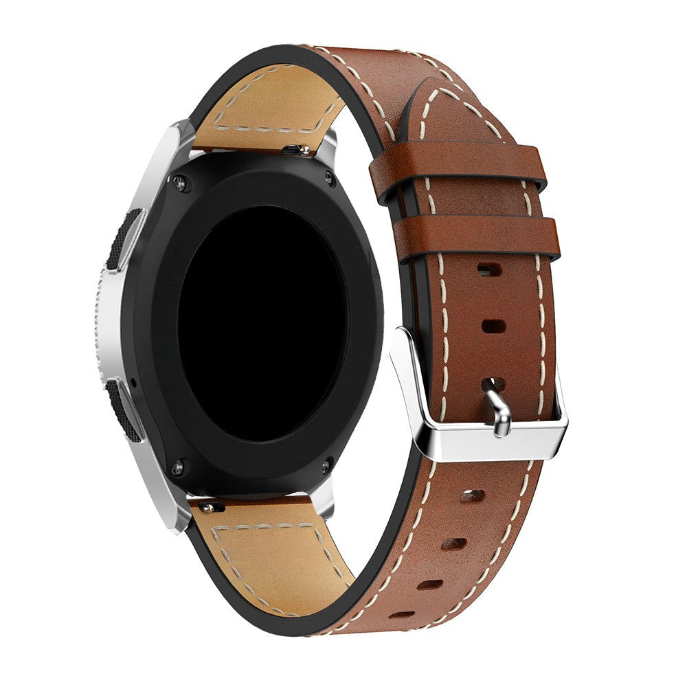 Universal Smartwatch 20mm Classic Leather Strap - Brown