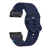 Universal Garmin 26mm QuickFit EIDERWOOD Wavy Silikon Armband - Blå