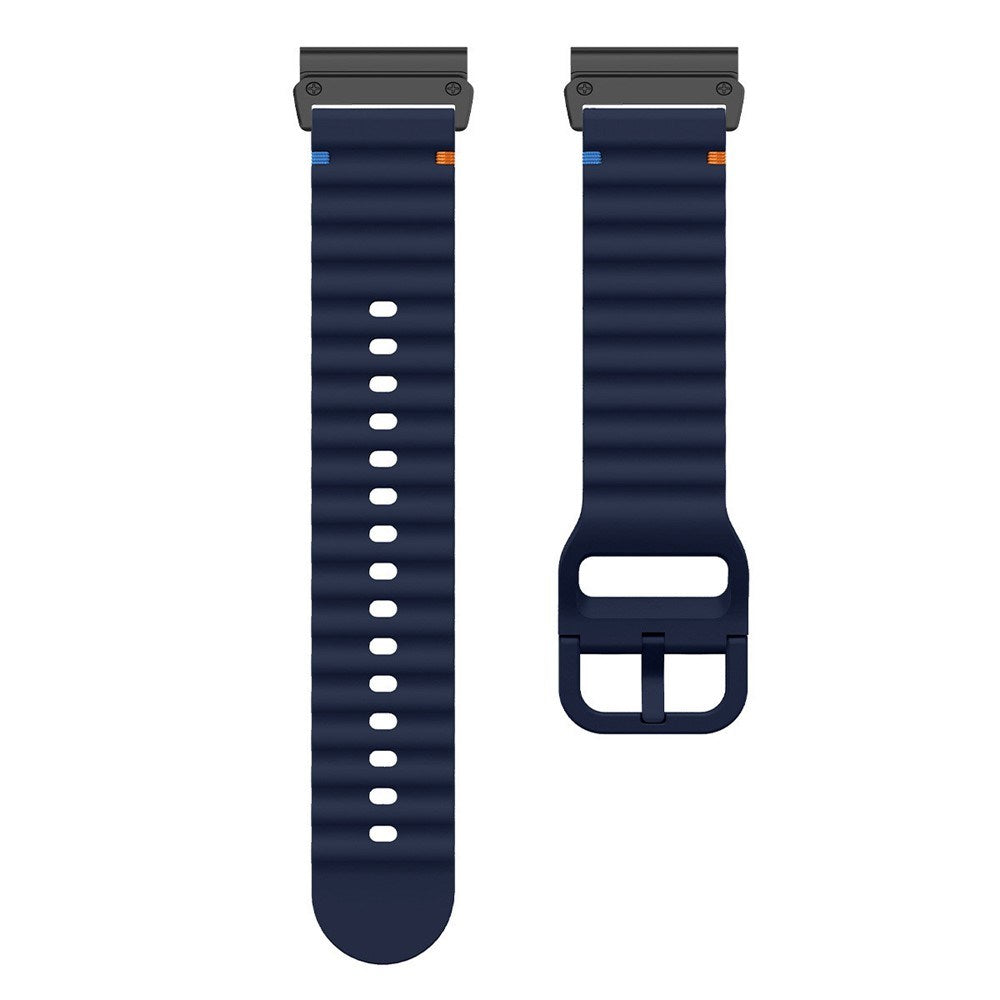 Universal Garmin 26mm QuickFit EIDERWOOD Wavy Silikon Armband - Blå