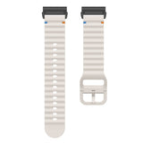 Universal Garmin 26mm QuickFit EIDERWOOD Wavy Silikon Armband - Beige
