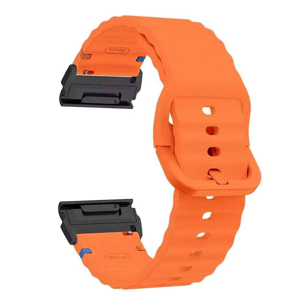 Universal Garmin 22mm QuickFit EIDERWOOD Wavy Silikon Armband - Orange