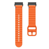 Universal Garmin 22mm QuickFit EIDERWOOD Wavy Silikon Armband - Orange