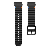 Universal Garmin 22mm QuickFit EIDERWOOD Wavy Silikon Armband - Svart