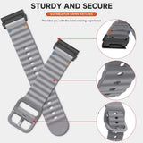 Universal Garmin 22mm QuickFit EIDERWOOD Wavy Silikon Armband - Svart