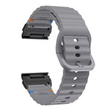 Universal Garmin 22mm QuickFit EIDERWOOD Wavy Silikon Armband - Mörkgrå