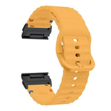 Universal Garmin 22mm QuickFit EIDERWOOD Wavy Silikon Armband - Gul