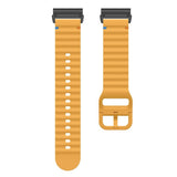 Universal Garmin 22mm QuickFit EIDERWOOD Wavy Silikon Armband - Gul
