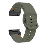 Universal Garmin 22mm QuickFit EIDERWOOD Wavy Silikon Armband - Grön