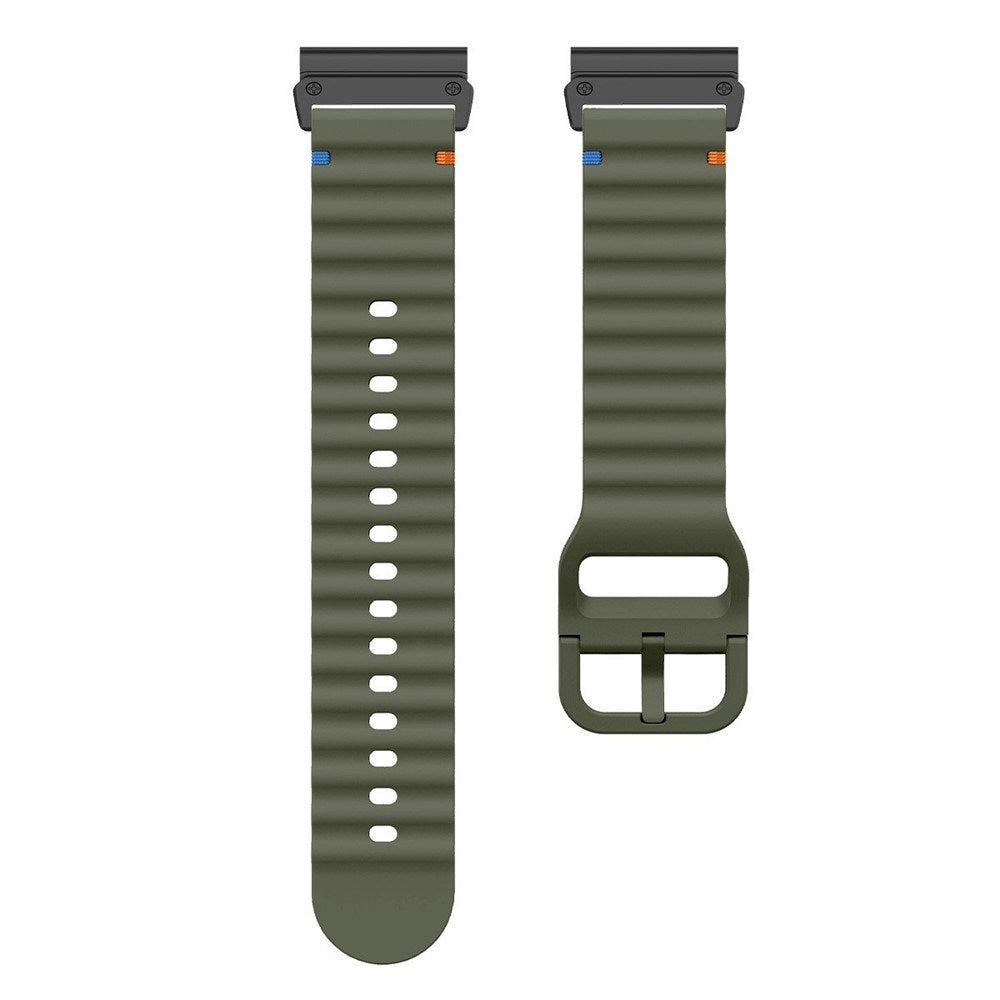 Universal Garmin 22mm QuickFit EIDERWOOD Wavy Silikon Armband - Grön