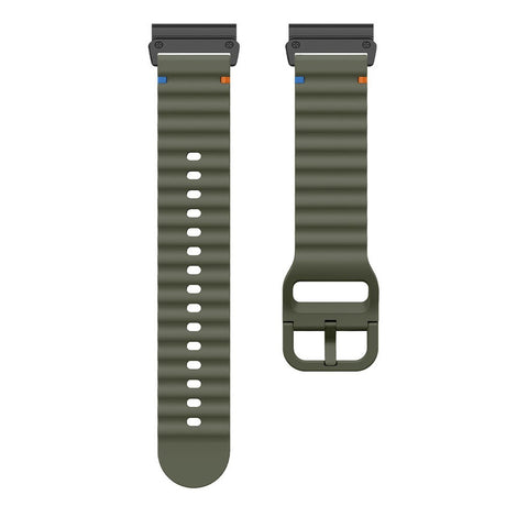Universal Garmin 22mm QuickFit EIDERWOOD Wavy Silikon Armband - Grön