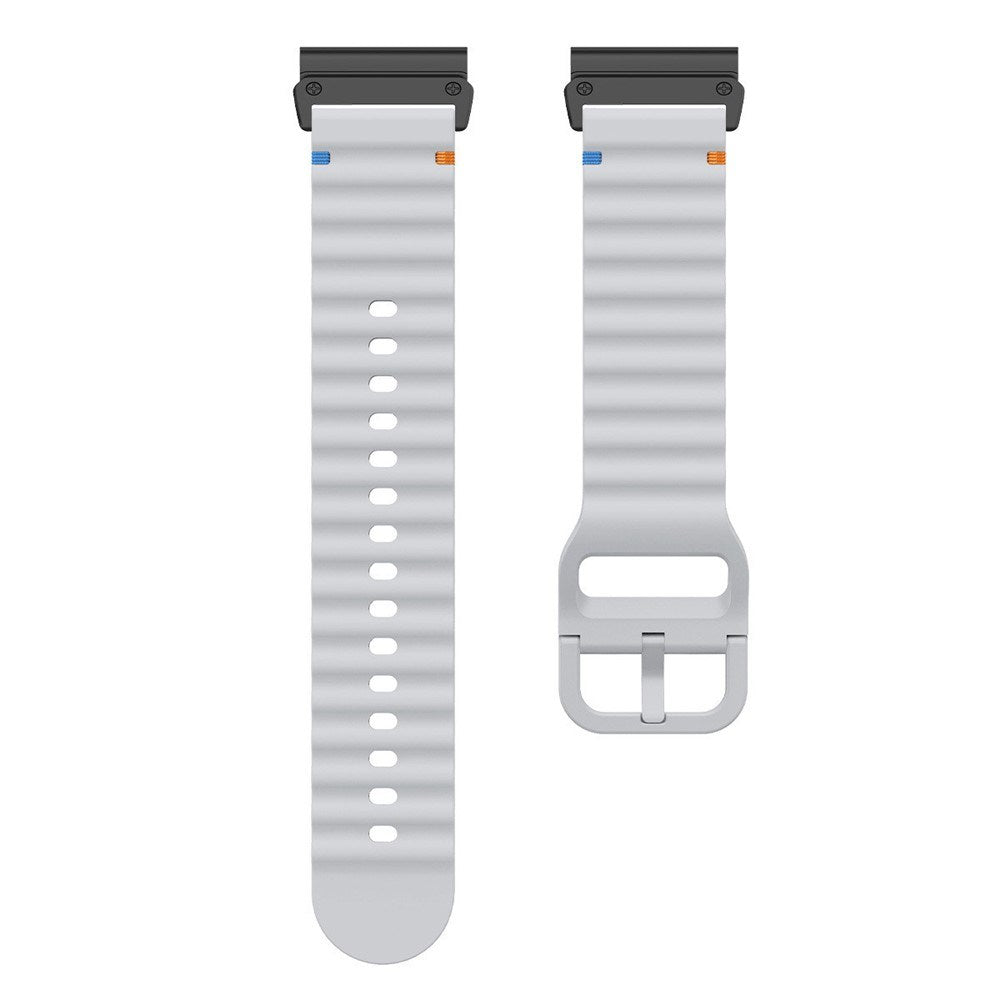 Universal Garmin 22mm QuickFit EIDERWOOD Wavy Silikon Armband - Grå