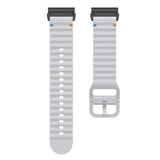 Universal Garmin 22mm QuickFit EIDERWOOD Wavy Silikon Armband - Grå