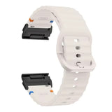 Universal Garmin 22mm QuickFit EIDERWOOD Wavy Silikon Armband - Beige