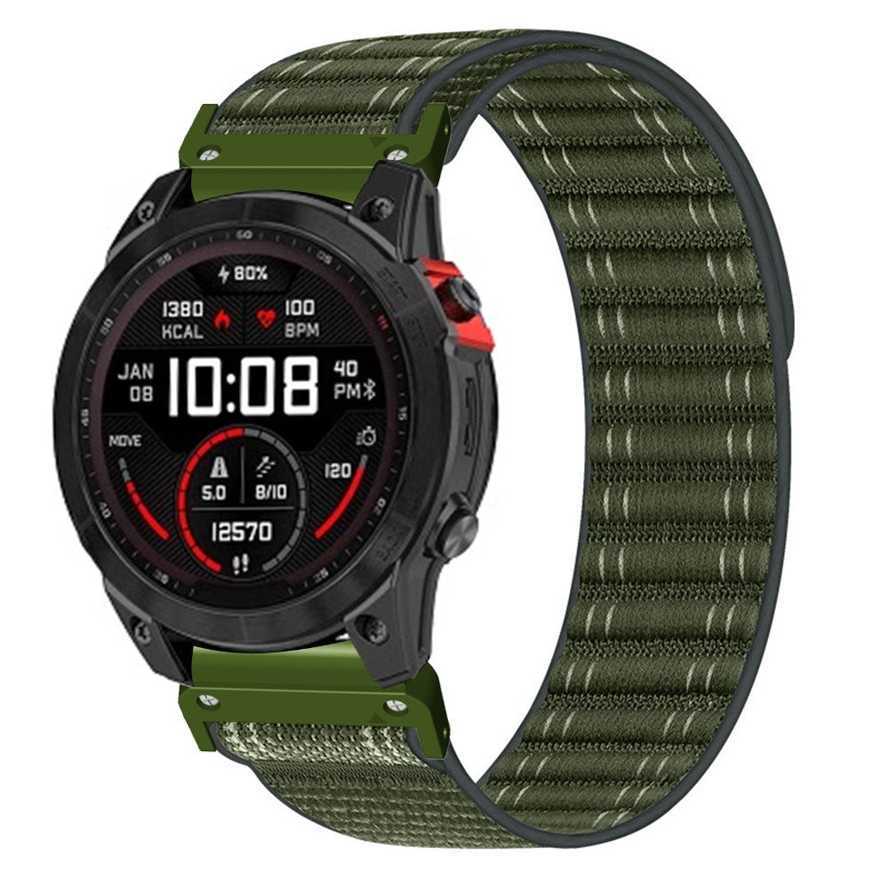 Universal Garmin 22mm QuickFit EIDERWOOD Nylon Loop Klockarmband - Grön