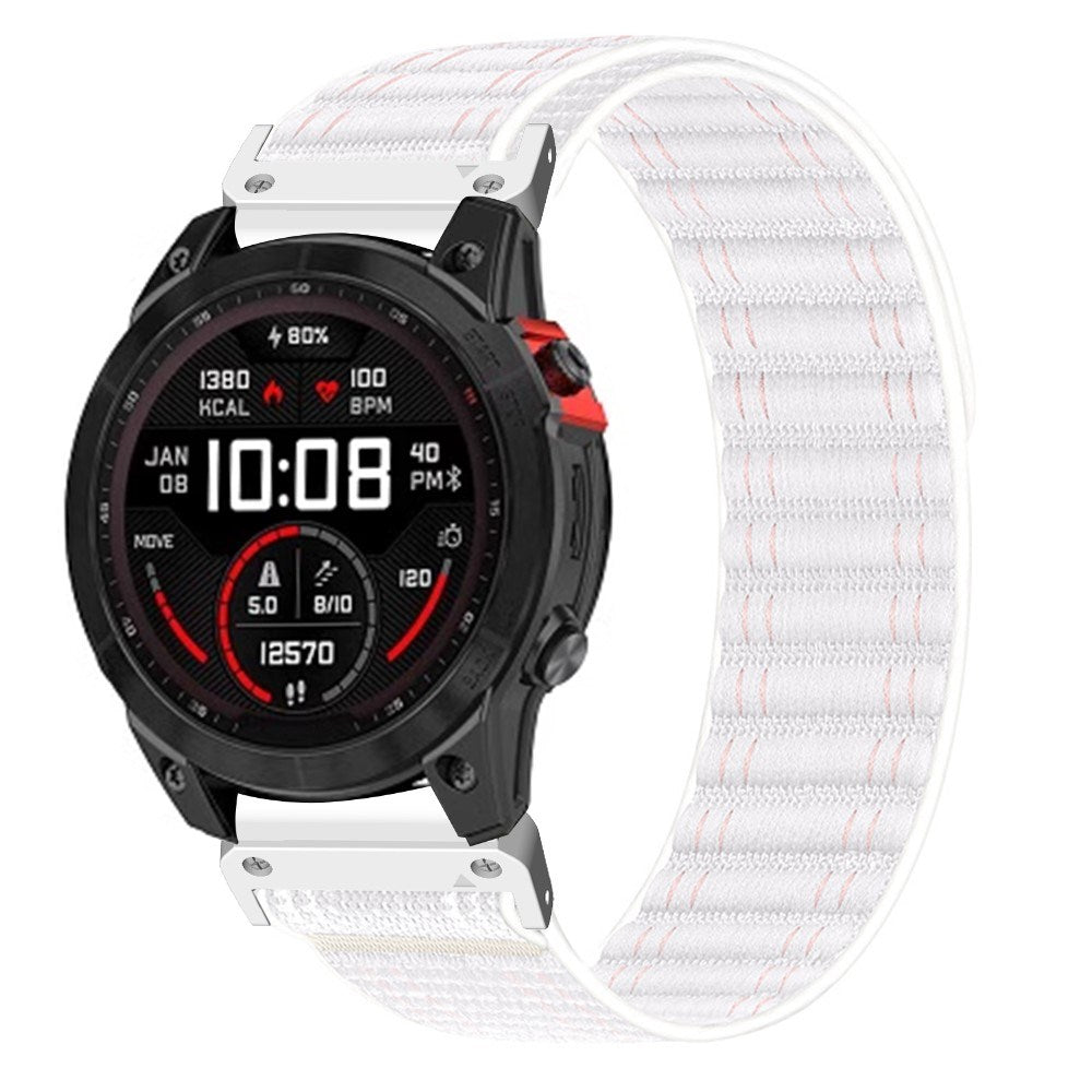 Universal Garmin 22mm QuickFit EIDERWOOD Nylon Loop Klockarmband - Vit